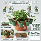 20 Pcs Strawberry Propagation Cups,Strawberry Rooting Cup Kit with Runner Forks Green Plastic Propagation Cups with Hook,Hanging Transplant Grow Station for Garden Greenhouse Balcony Planting (50 S) - Image 6
