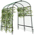 unho 63inch Garden Trellis Arch: for Climbing Plants with Net Metal by unho