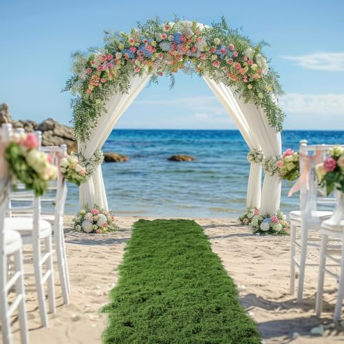 6 Artificial Moss Table Runner Halloween Enchanted Party Decor, Green - Image 2