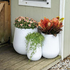 Beuta Large Poly Planters for Outdoor Plants - Set of 3, 15.5/18/20.5 Inches Outdoor Planters for Porch - Tall Planter for Outdoor & Indoor Plants | Large Indoor Plant Pot - USA Made - Limewash - Image 6