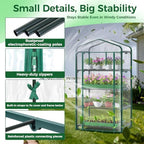 Ohuhu Mini Greenhouse for Indoor Outdoor with Wheel, Small Plastic Plant Green House 4-Tier Rack Stand Portable Greenhouses with Durable PVC Cover for Seedling - Image 6
