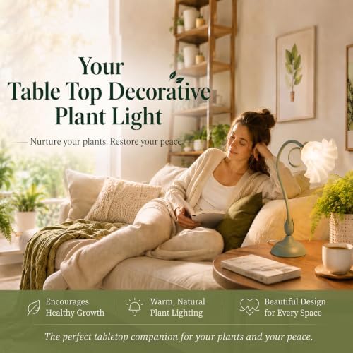 Table Top Grow Light for Indoor Plants – Decorative Desk Plant Light for Succulents Bonsai Cactus, Adjustable Desktop Grow Lights with Base, Cute Office Mini Grow Lamp - Image 3