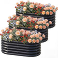 AHEONLAR 3 Pack 4×2×1.5ft Galvanized Raised Garden Bed Outdoor, Sturdy Planter Boxes for Vegetables, Fruits, Flowers and Plants, Easy Assembly, Black by garden