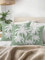 Tropical Palm Tree 12x20 Waterproof Outdoor Lumbar Pillows Set of 2 with Inserts, Vintage Sage Green Exotic Botanical Plants Patio Decorative Cushion Pillows for Outdoor Sofa Bench Porch Balcony - Image 3
