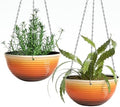 12 Inch Glazed Hanging Planters for Indoor Outdoor Plants, 2 Pack by Vanslogreen