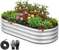 4x2x1 FT Oval Metal Raised Garden Bed, Open Bottom Design Elevated Garden Planter Box Outdoor, Trough Planter for Outdoor Plants, Flower, Vegetables, Fruit, Herbs (Silver, 1PC) by RaisedGardenBed