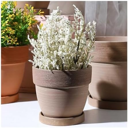 Flower pots Indoor Bowl-Shaped Red Clay Flowerpots Outdoor Indoor - Image 5