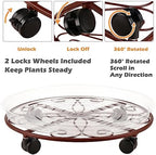 5 Packs 16” Plant Caddy with Wheels Large Metal Plant Stand with Wheels for Indoor and Outdoor Plants Rolling Plant Stand with Casters Heavy Duty Plant Dolly Roller Caddy, Bronze - Image 5