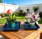 2 Packs Square Plant Saucer Pot Tray, 16 inch Blue Flower Planter Saucers and Drip Trays - Image 6