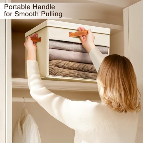 Homsorout Large Fabric Storage Bins - Closet Storage Organizers with Lids - Image 2