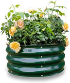 GARDMAX 2x2x1FT Galvanized Round Raised Garden Bed Kit, Metal Planter Boxes Outdoor with Easy Assembly, Large Garden Bed for Vegetables, Fruits, Flower, Herbs Dark Green by ChooseGardmaxforbetterlife