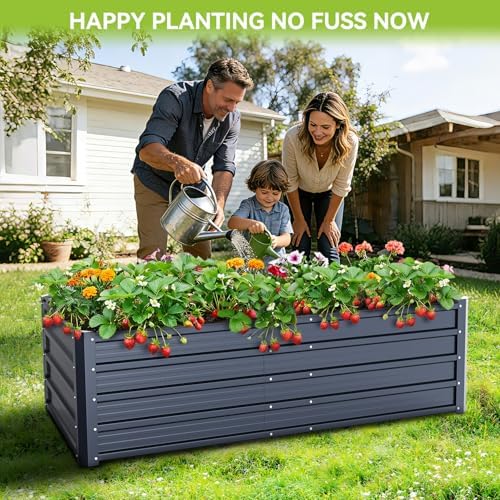 Ohuhu 6x3x1.5 FT Metal Raised Garden Bed Outdoor, Heavy Duty Planter Box - Image 2