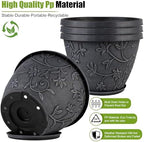Nooulap 4 Pack 12 Inch Pots for Plants, Flower Pots Outdoor Indoor, Gray - Image 6