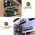 Ceiling-Type Shelf Retro Ceiling Hanging Flower Stand Plant Rack - 60cm-150cm Black Metal Iron Wine Holder Kitchen Pot Pan Rack, Restaurant Balcony Living Room Decor Display Shelves for Bar - Image 6