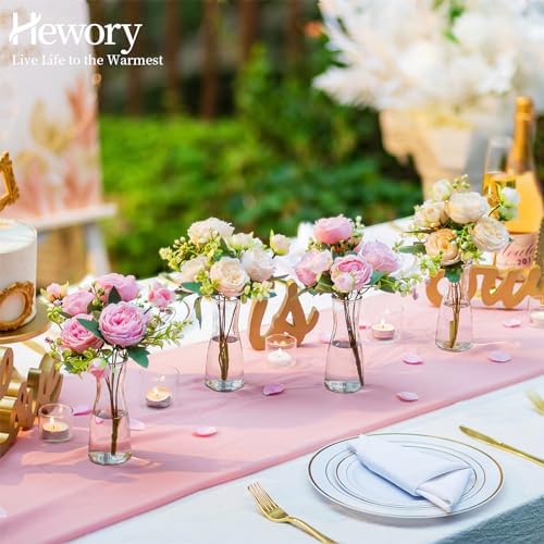 Hewory Glass Bud Vases for Centerpieces - Clear Small Flower Vase Set of 24, Modern Minimalist Cute Mini Decorative Bulk Vases for Wedding Bridal Shower Birthday Party Events Dining Room Table Decor - Image 4