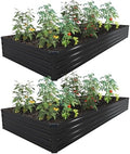 2PCS 12x4x1ft Galvanized Raised Garden Bed Kit,Gardening Planter Box by ZUNUDA