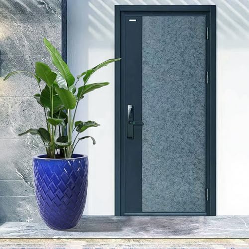Artisan Crafted Ceramic Plant Pot Patio Garden Planter Drainage Hole Thick Clay Vessel Breathable Heavy Holder Sculptural Container Herbs Succulents Citrus Tree Balcony Decorative Accent (Dark Blue) - Image 3