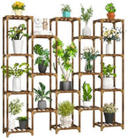 Uneedem Plant Stand Indoor Outdoor, 17 Tiered Plant Shelf Wood Plant Rack by Uneedem