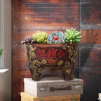 DOITOOL Ceramic Succulent Pot Unique Retro Money Tree Flower Pot Indoor Plant Holder Bonsai Tree Planter Decorative Flowerpot for Home Decoration,7.48 X 6.29 X 4.92 Inches - Image 2