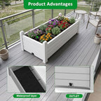 PatioZen Raised Garden Bed, Self-Watering Resin Planter Box, Planter Boxes Outdoor with Drain Plug for Vegetables, Flowers, Plants(Ashen) - Image 6