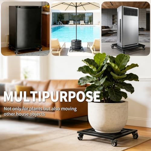 Plant Caddy with Wheels 2 Pack, 20'' Heavy Duty Large Rolling Plant Stand - Image 5