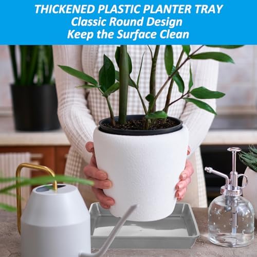 PATIKIL Plant Saucer Tray, 15 Pack 12 Inch Plastic Square Plant Saucer Flower Planter Drip Tray for Indoors Outdoors Patio Balcony, Dark Gray - Image 3