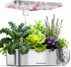 Stainless Steel Hydroponics Growing System Kits, Controlled Smart Indoor Garden with LED Grow Light Full Spectrum, 15 Pods Plant Germination Kit, with Quiet Pump,for Vegetables Herbs,Gardening Gifts by EVERECOO