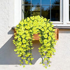 Artificial Hanging Flowers for Outdoors, 4 PCS 600 Blooms UV Resistant Morning Glory Faux Silk Vines, No-Odor Realistic Fake Plants for Garden Planter Porch Patio Decoration, Yellow - Image 6
