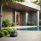 Kante Charcoal Concrete Planter 11" Dia All-Weather Round Small Pot - Image 3