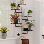 GcdPai Rotating Window Plant Shelves indoor 5-tier Metal Plant Stand, Wall Plant holder for Multiple Plants indoors, Window Sill Gifts for Small Spaces, Stylish and Functional Indoor Plant Stand Black - Image 3