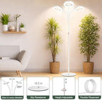 LBW 3-Head Grow Light with Stand for Indoor Plants, Full Spectrum Grow Light for Tall Large Plants, Adjustable Height up to 68", Auto Cycle Timer 6/8/12/16H, 5-Level Dimming, 3 Lighting Modes,White - Image 6
