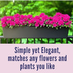 LaLaGreen Rail Planter for Balcony Outdoor (1 Pack, 40 Inch) Large Black Self Watering Railing Planters with Brackets, Rectangular Plastic Window Flower Box Simple Designer Choice with Rattan Pattern - Image 6