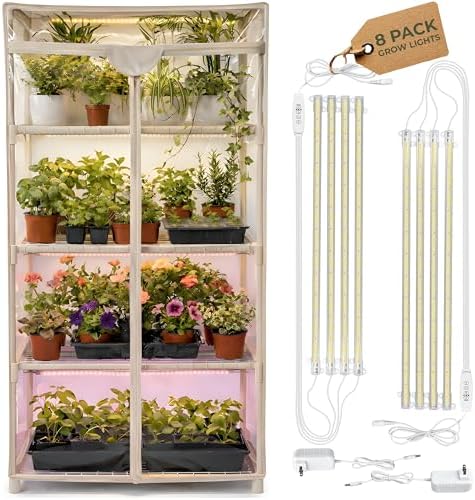 CARPATHEN Indoor Greenhouse with Grow Light, 4 Tiers 27.2"L x 19.3"W x 54"H by Carpathen-ExpertIrrigationsforNourishingGardens