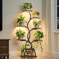 Plant Stand Indoor with Grow Light - 8 Tiered Corner Plant Shelf Indoor by EVAWOO