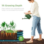 Best Choice Products 4x2x1ft Outdoor Metal Raised Garden Bed Outdoor, Oval Deep Root Planter Box for Vegetables, Flowers, & Herbs, 51 Gallon Capacity, Rubber Edge Guard, 100% Non-Toxic - Peacock Blue - Image 4