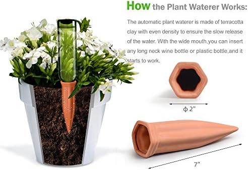 B SEPOR Ceramic Plant Waterer Terracotta Self Watering Spikes for Vacation or Holiday (10Pack) - Image 3
