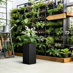 Kante Black Concrete Planter 23.6" Tall All-Weather Square Accent Pot - Image 4
