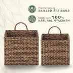 84ECO Set of 2 Black Wicker Hanging Baskets - Image 6