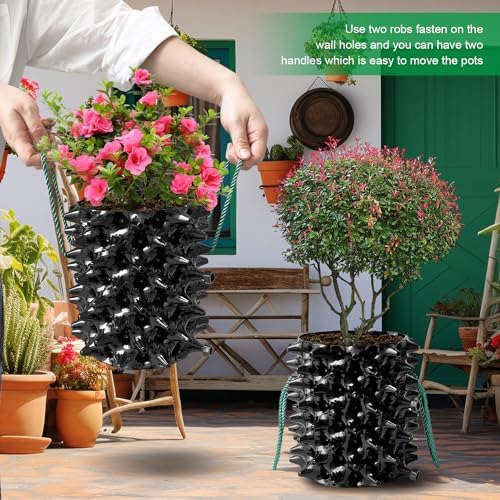 RooTrimmer 1 Gallon Air Pruning Containers, New Plastic Nursery Pots, Fruit Vegetable Garden Self-Planting Pots, Black (1G-10P) - Image 6