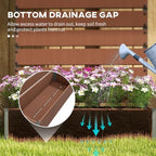 Outsunny Raised Garden Bed with Trellis, 35.75" x 15" x 70.75", Light Brown - Image 6