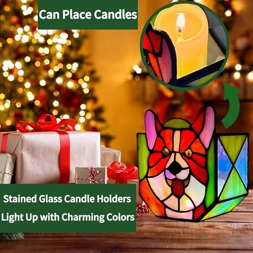 Corgi Planter - Cute Stained Glass Dog Flower Pots, Plant Pot with Drainage, Succulent Planters, Corgi Gifts, Christmas Decorations - Image 4
