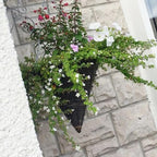 Slate Cone Rattan Hanging Basket, 2pcs Hanging Weaving Flower Basket with Chain Hook, with Chain Hook Conical Rattan Vertical Planter Basket with Plastic Film Liner for Home Garden Balcony,20x25cm - Image 7