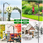 FEED GARDEN Bird Feeder Pole, 60 Inch Shepherds Hooks for Outdoor with 5 Prong Base, Adjustable Heavy Duty Shepherds Hook for Plant Baskets, Hummingbird Feeder, Wedding Decor, Lanterns,2 Pack - Image 6