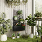 Outsunny Metal Raised Garden Bed with Trellis, Twigs and Leaves Cut-Outs - Image 2