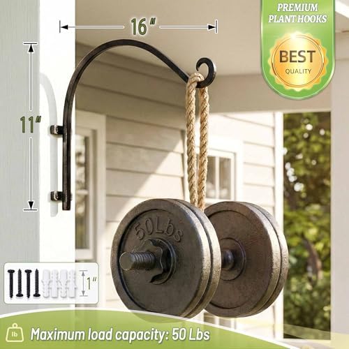 Hanging Plant Brackets Outdoor: 16 Inch 2 Pack Heavy-Duty Plant Hanger - Image 3
