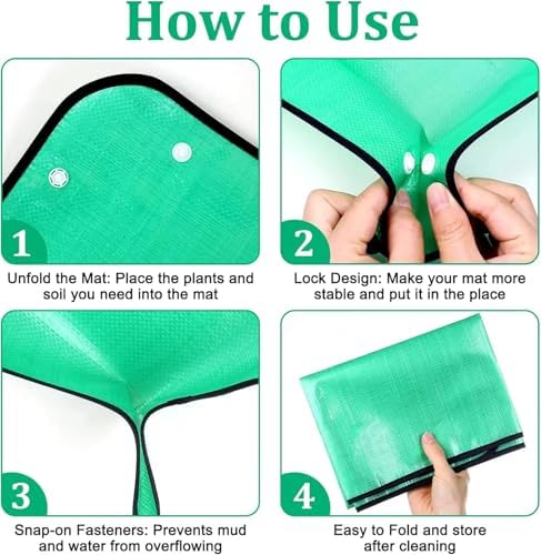 2 PCS Planting Mat Gardening Potting Pad Foldable Garden Plant Flower Pot Reusable Transplanting Waterproof Mats for Patio - Image 5