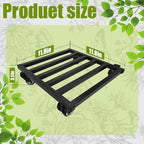 12x 12 inches Plant Caddy with Wheels Upgraded Lockable Heavy Duty Trolley Suitable for Indoor Outdoor Large Plant Pots Parasol Stands and Bases or Plant Stand Metal Square Black - Image 2