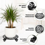 1-Pack Extra-large Metal Plant Caddy with Wheels 16 Inch Heavy-duty Rolling Plant Stand with Casters Wheeled Flower Pot Mover Roller Rust-proof Iron Planter Dolly Coaster for Indoor Outdoor Use, Black - Image 2