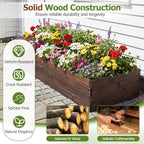 GIANTEX Wooden Raised Garden Bed, 45" x 23" Fir Wood Planter Box with Open-Ended Base for Vegetables Flowers Herbs, Indoor Outdoor Elevated Planter Container for Patio Yard Garden & Balcony - Image 3