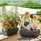 8 Pcs 24 Inch Plastic Window Boxes Planters, Gray - Image 5